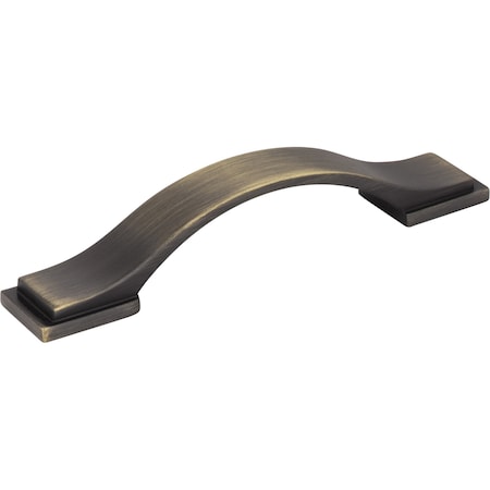 Jeffrey Alexander 96 mm Center-to-Center Antique Brushed Satin Brass Strap Mirada Cabinet Pull 80152-96ABSB
